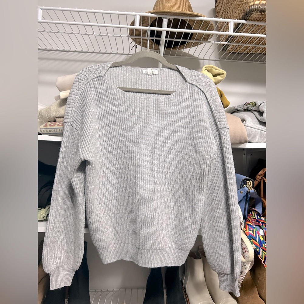 Blue Pepper Slouchy Knit Gray Sweater